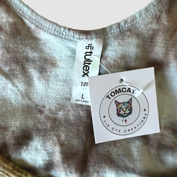 Tomcat Tie Dye Creations Women's Crumple/Circle Design Tank Multi, NWT-Size L - Picture 3 of 6